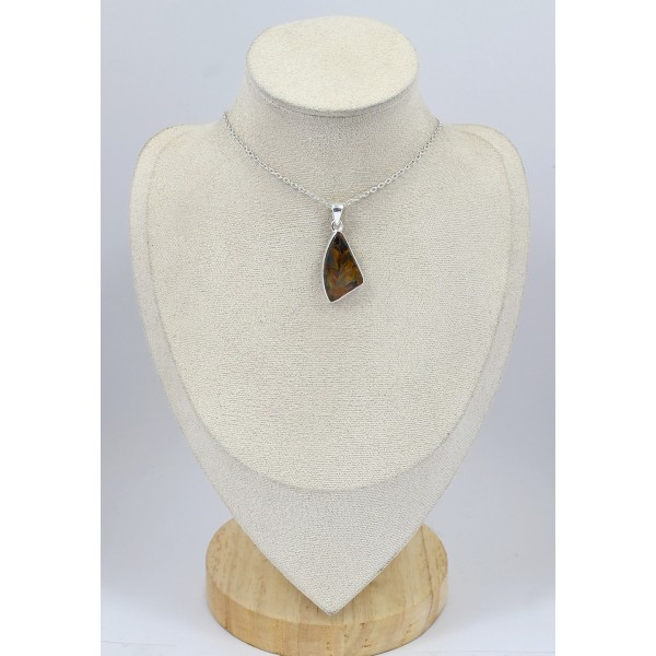 Pendentif asymétrique en Pietersite fauve Pendentifs pierres naturelles KC120.3