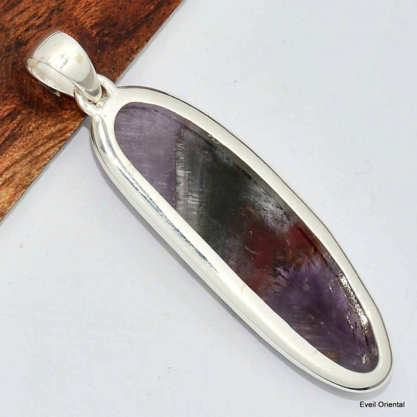 Grand pendentif Super Seven argent 925 Pendentifs pierres naturelles KC121.6