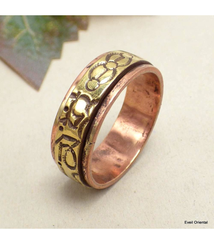 Bague tibétaine tournante Mantra Bagues tibétaines bouddhistes REF 4185