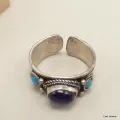 Bague tibétaine Améthyste pierres fantaisie T 59 à 65 - Bagues tibétaines bouddhistes