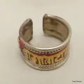 Bague tibétaine bicolore Mantra de Chenrezi - Bagues tibétaines bouddhistes