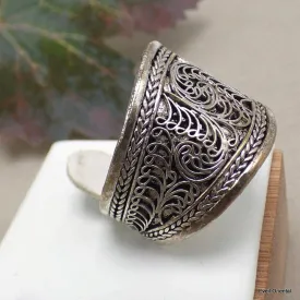Bague tibétaine avec filigrane - Bagues tibétaines bouddhistes