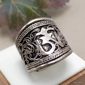 Bague tibétaine bouddhiste filigrane OM 56/62