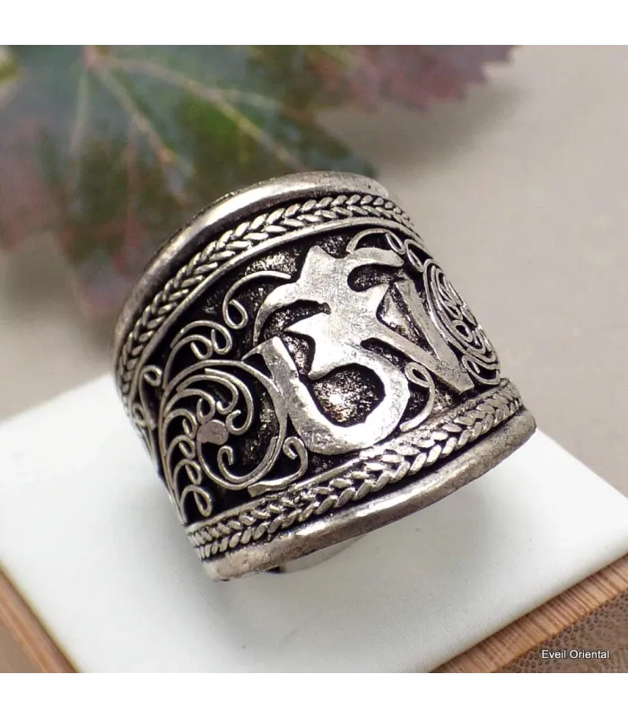 Bague tibétaine bouddhiste filigrane OM 56/62 - Bagues tibétaines bouddhistes