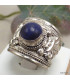 Bague tibétaine ornée d'un Lapis Lazuli Bagues tibétaines bouddhistes ABT26