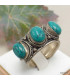 Bague tibétaine trois Turquoise Bagues tibétaines bouddhistes ref 32