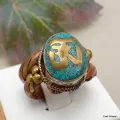 Bague tibétaine bouddhiste tresse cuivre et laiton T 58 - Bijoux en Cuivre