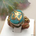 Bague tibétaine bouddhiste tresse cuivre et laiton T 58 - Bijoux en Cuivre