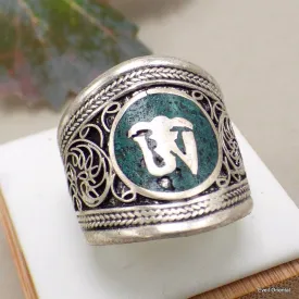 Bague tibétaine Om pierres fantaisie - Bagues tibétaines bouddhistes