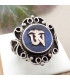 Bague Om tibétain style Lapis lazuli Bagues tibétaines bouddhistes BT29.2