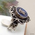 Bague Om tibétain style Lapis lazuli Bagues tibétaines bouddhistes BT29.2