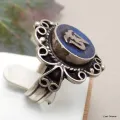 Bague tibétaine Om couleur Lapis lazuli - Bagues tibétaines bouddhistes