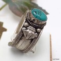 Bague tibétaine en TURQUOISE T 65/70 Bagues tibétaines bouddhistes 3614
