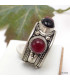 Bague tibétaine Onyx Cornaline Bagues tibétaines bouddhistes 5097.4