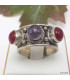 Bague tibetaine Amethyste Cornaline Bagues tibétaines bouddhistes 5097.8