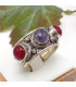 Bague tibetaine Amethyste Cornaline Bagues tibétaines bouddhistes 5097.8