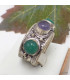 Bague tibetaine Amethyste Onyx vert Bagues tibétaines bouddhistes 5097.9