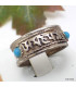 Bague bouddhiste mantra de Chenrezi + perles Bagues tibétaines bouddhistes ref108