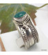 Bague traditionnelle tibétaine en Onyx vert Bagues tibétaines bouddhistes ref 4700.1
