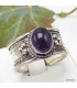 Bague tibétaine Amethyste ovale Bagues tibétaines bouddhistes ref 4666.7