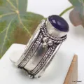Bague tibétaine Amethyste ovale - Bagues tibétaines bouddhistes