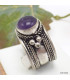 Bague tibetaine Amethyste ronde Bagues tibétaines bouddhistes ref 4700.11