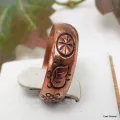 Anneau tibétain en cuivre Signes auspicieux taille 53 - Bijoux en Cuivre