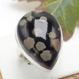 Bague goutte Obsidienne Galaxie taille 59 - Bagues pierres naturelles