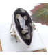 Bague goutte allongée Obsidienne Galaxie taille 60 Bagues pierres naturelles KC123.2