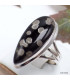 Bague goutte allongée Obsidienne Galaxie taille 60 Bagues pierres naturelles KC123.2