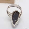 Bague goutte allongée Obsidienne Galaxie taille 60 Bagues pierres naturelles KC123.2