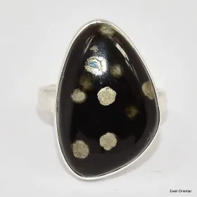 Bague asymétrique Obsidienne Galaxie taille 55/56 - Bagues pierres naturelles