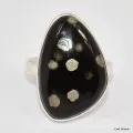 Bague asymétrique Obsidienne Galaxie taille 55/56 - Bagues pierres naturelles