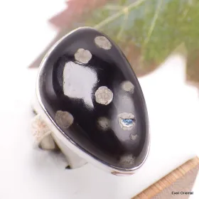 Bague asymétrique Obsidienne Galaxie taille 55/56 - Bagues pierres naturelles
