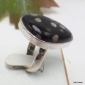 Bague asymétrique Obsidienne Galaxie taille 55/56 Bagues pierres naturelles KC123.3