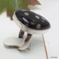 Bague asymétrique Obsidienne Galaxie taille 55/56 - Bagues pierres naturelles
