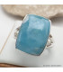 Bague rectangulaire Larimar AAA taille 62 Bagues pierres naturelles KC126