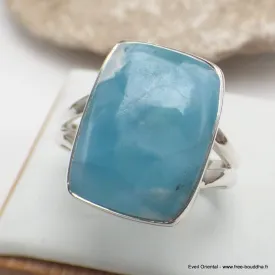 Bague rectangulaire Larimar AAA taille 62 - Bagues pierres naturelles