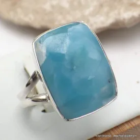 Bague rectangulaire Larimar AAA taille 62 - Bagues pierres naturelles
