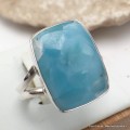 Bague rectangulaire Larimar AAA taille 62 Bagues pierres naturelles KC126