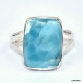 Bague rectangulaire Larimar AAA taille 62 Bagues pierres naturelles KC126