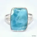 Bague rectangulaire Larimar AAA taille 62 - Bagues pierres naturelles