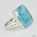 Bague rectangulaire Larimar AAA taille 62 - Bagues pierres naturelles