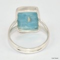 Bague rectangulaire Larimar AAA taille 62 Bagues pierres naturelles KC126