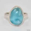 Petite bague Larimar taille 53 AAA Bagues pierres naturelles KC126.2