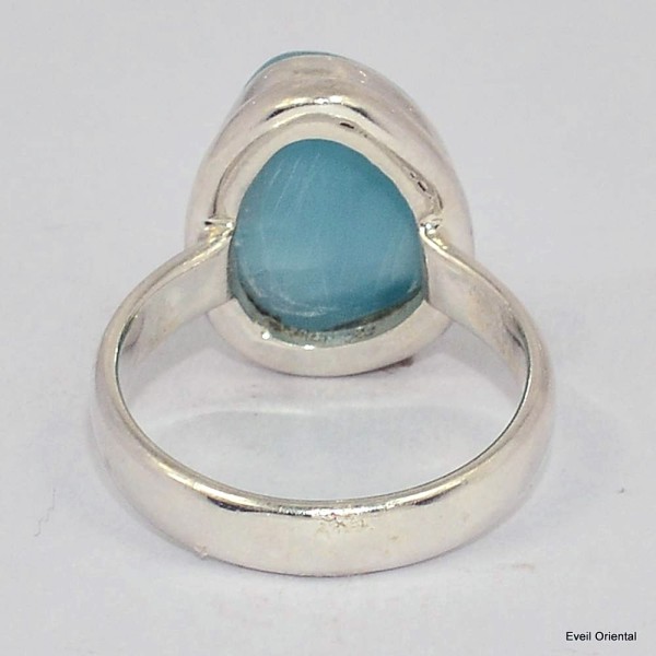 Petite bague Larimar taille 53 AAA Bagues pierres naturelles KC126.2