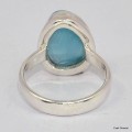 Petite bague Larimar taille 53 AAA Bagues pierres naturelles KC126.2