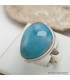 Petite bague Larimar taille 53 AAA Bagues pierres naturelles KC126.2