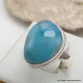 Petite bague Larimar taille 53 AAA - Bagues pierres naturelles