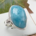 Bague Larimar asymétrique taille 59 Bagues pierres naturelles KC126.5